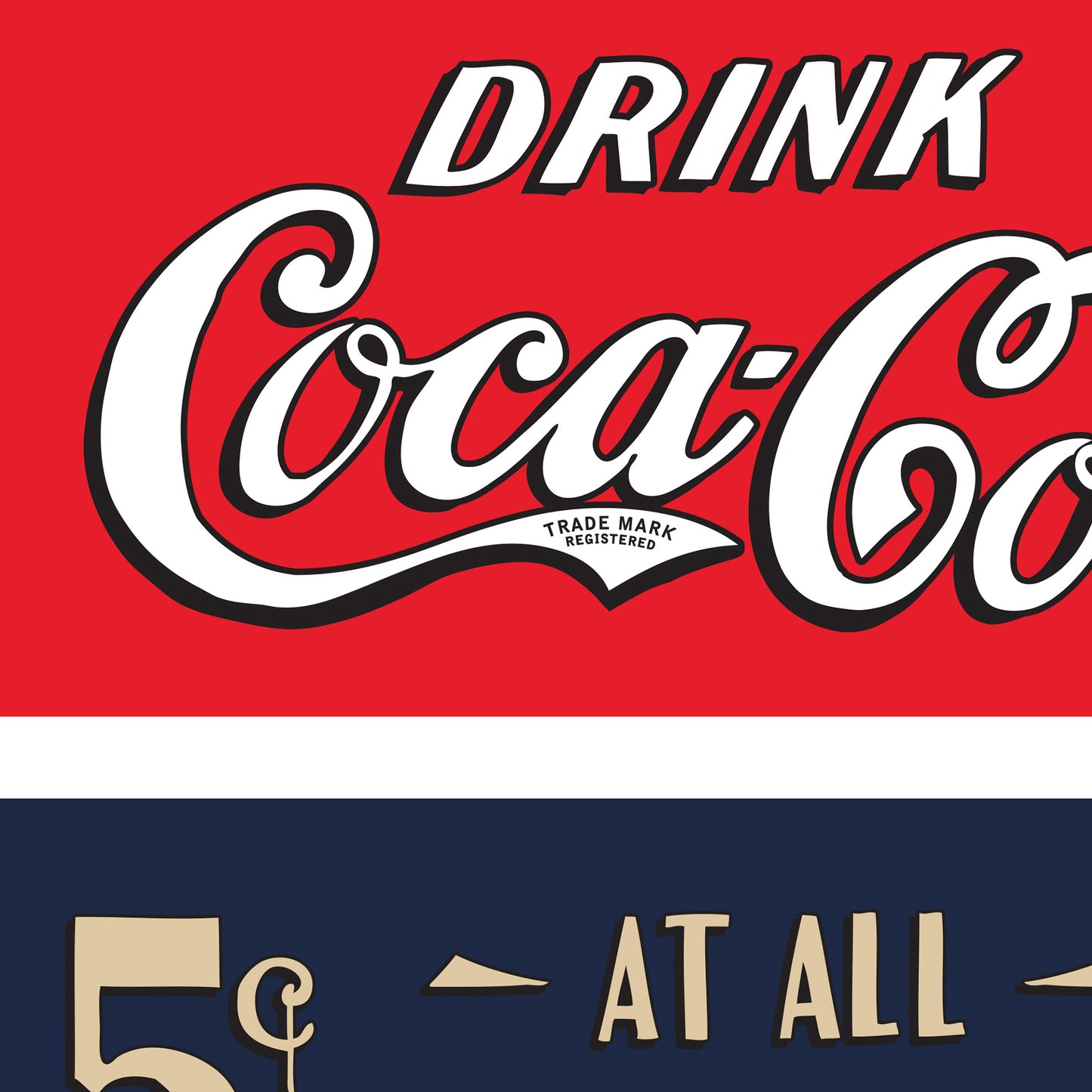 Coca Cola Heritage 5 Cent Sign