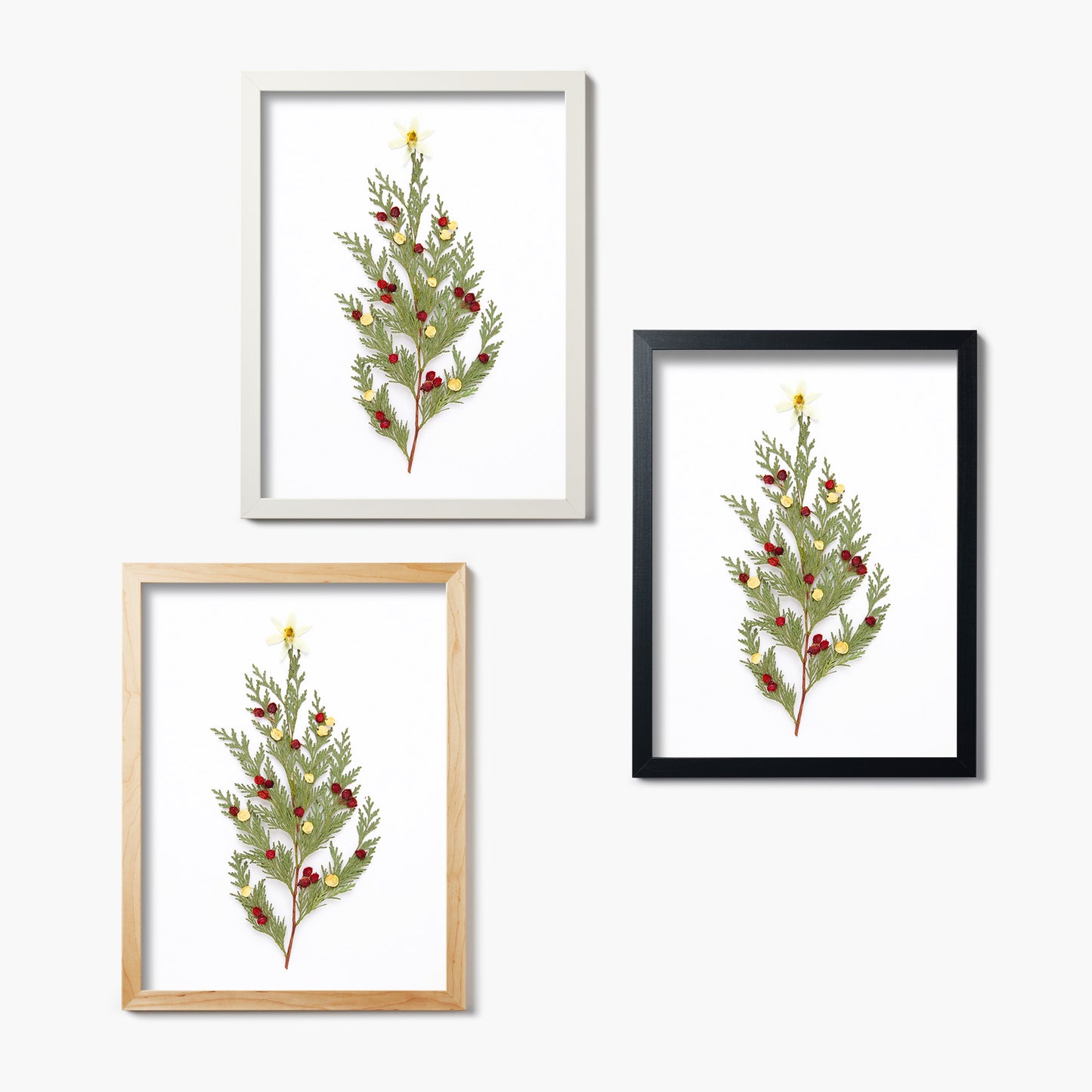 Christmas Tree Pressed Floral Print