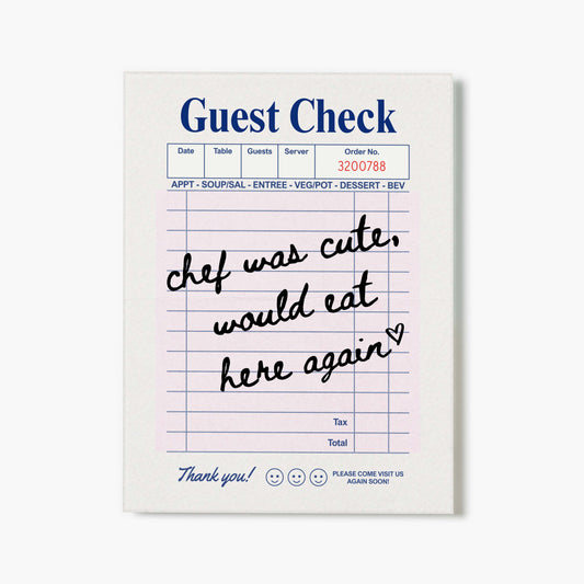 Cute Chef Guest Check Pink