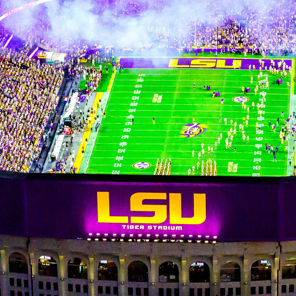 LSU Tiger Stadium At Night