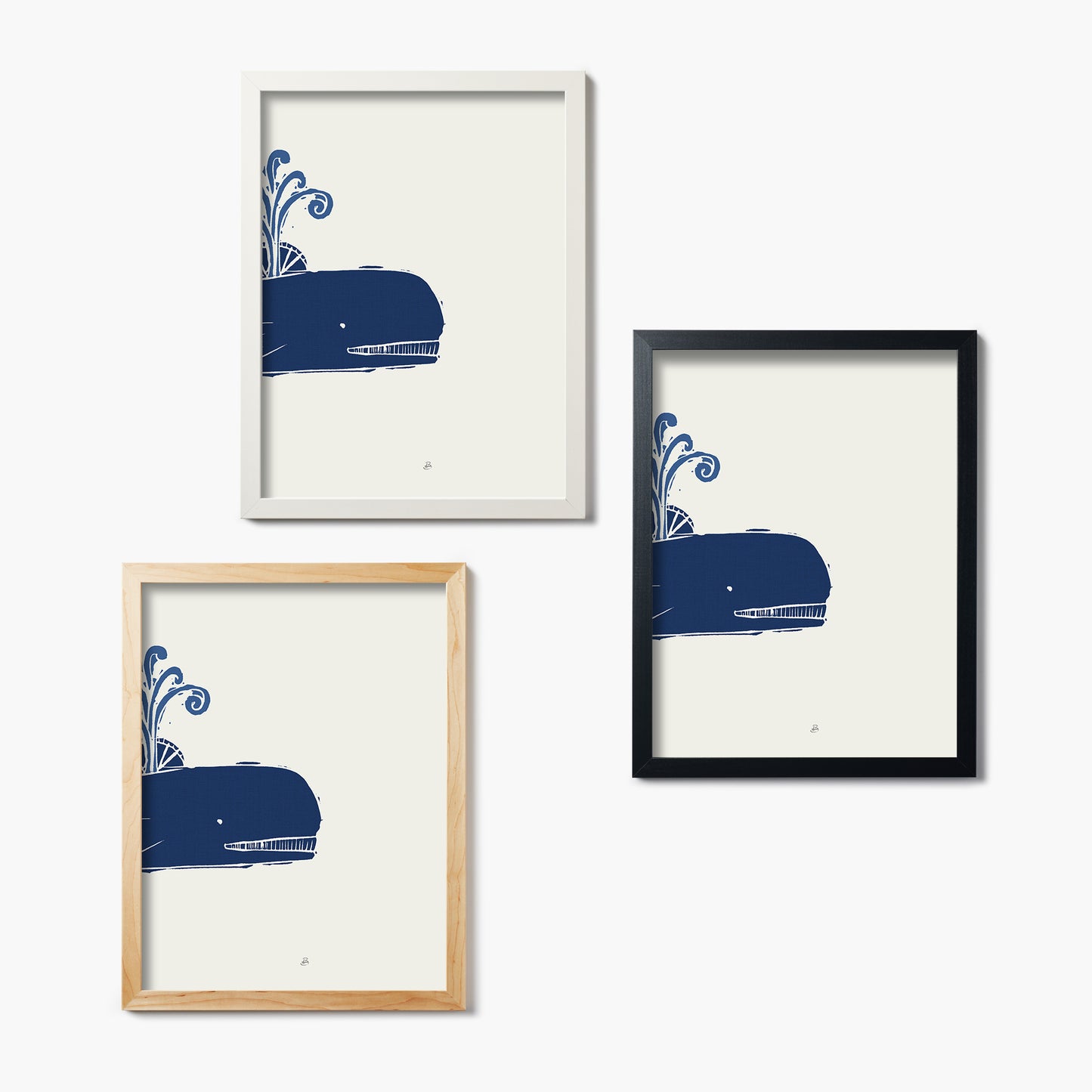 Primitive Sea I Navy Diptych