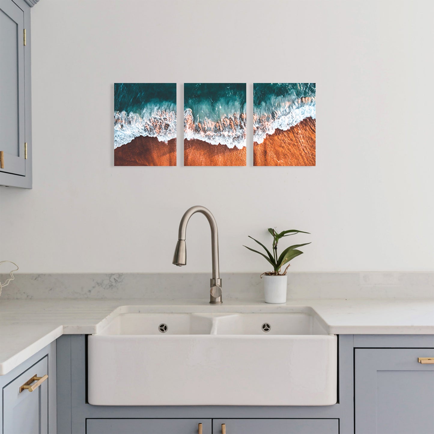 Teal Tides Triptych