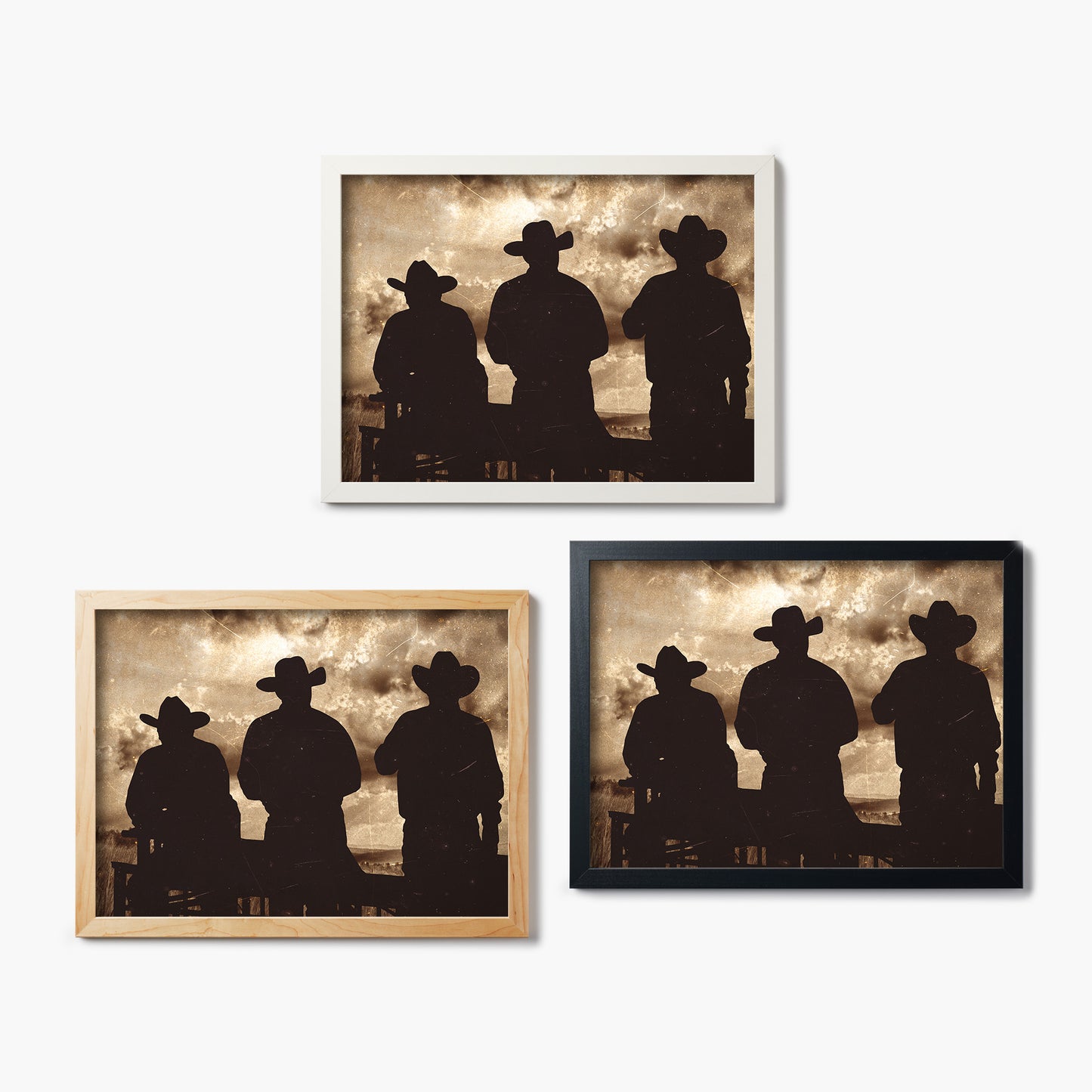 Three Cowboys Sepia